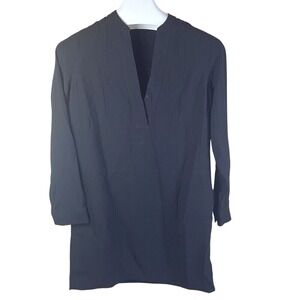 Madewell Women's‎ Black V-Neck Shift Dress Long Sleeve Size Small Formal Church